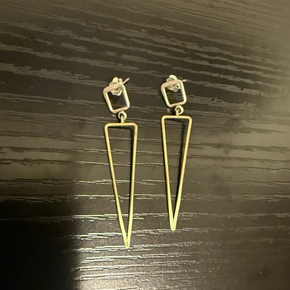 Lucky brand geometric earrings silver and gold
